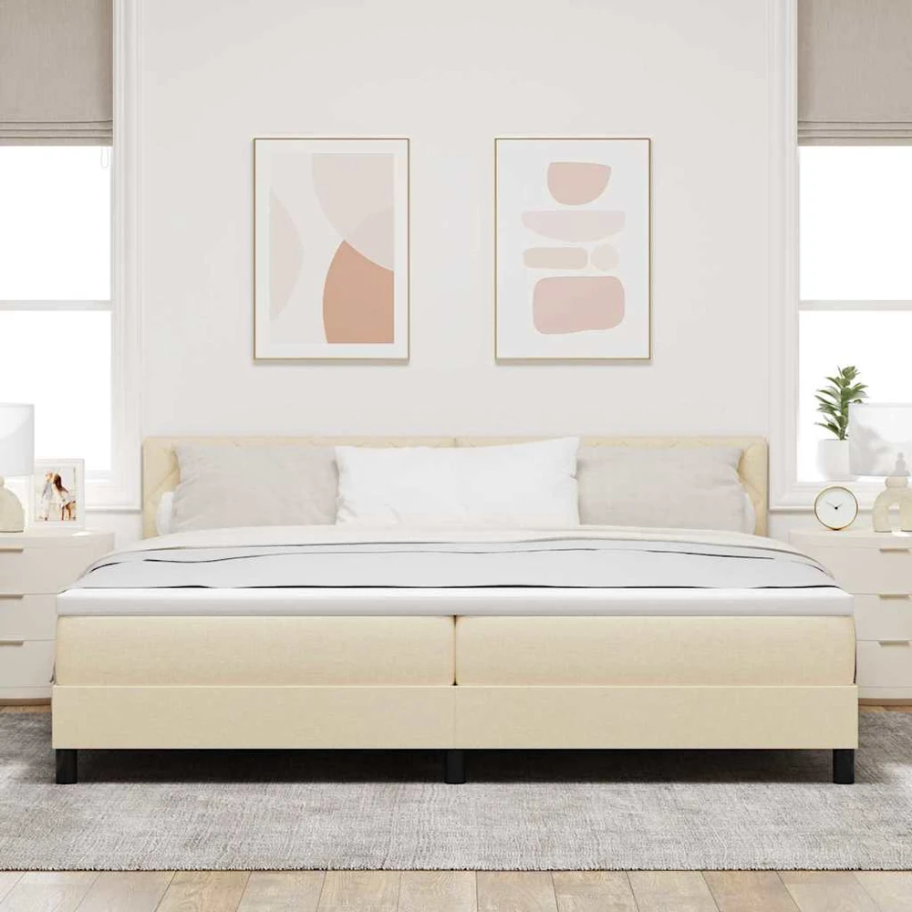 Kiemas lova su pagalve Kreminė 200 x 200 cm audinys