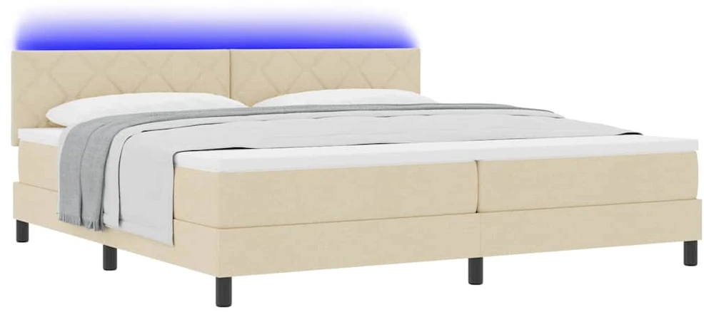 Kiemas lova su pagalve Kreminė 200 x 200 cm audinys