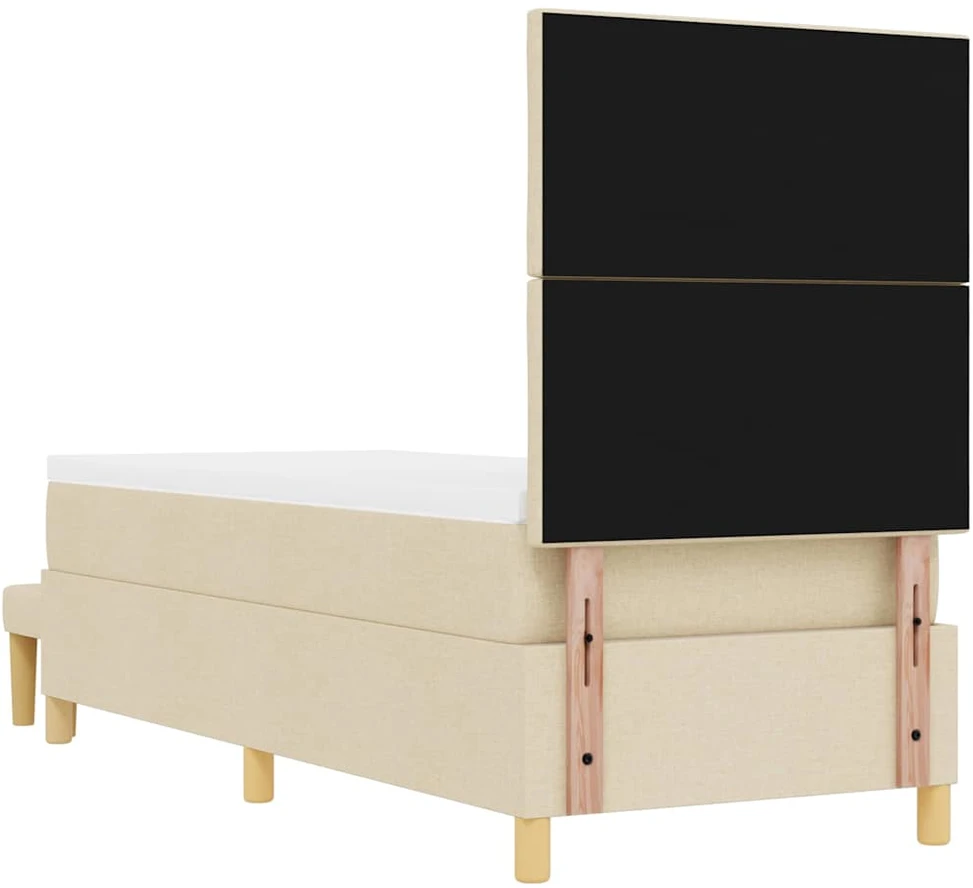 Kiemas lova su pagalve Kreminė 200 x 80 cm audinys