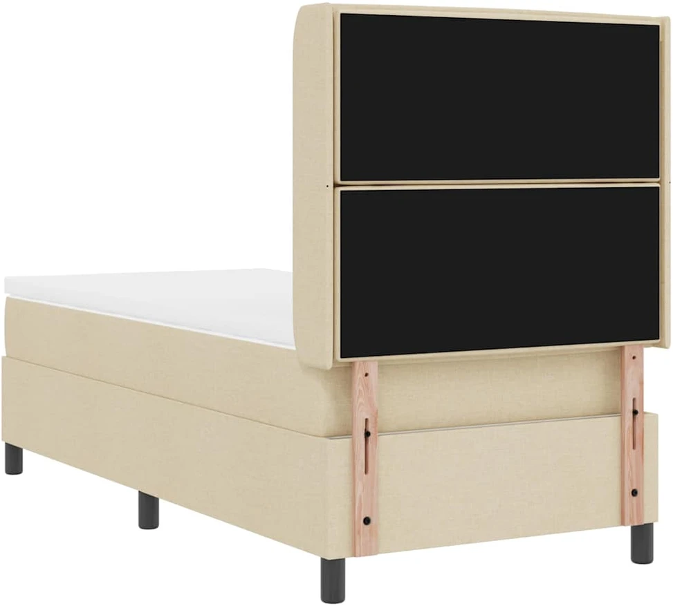 Kiemas lova su pagalve Kreminė 200 x 90 cm audinys
