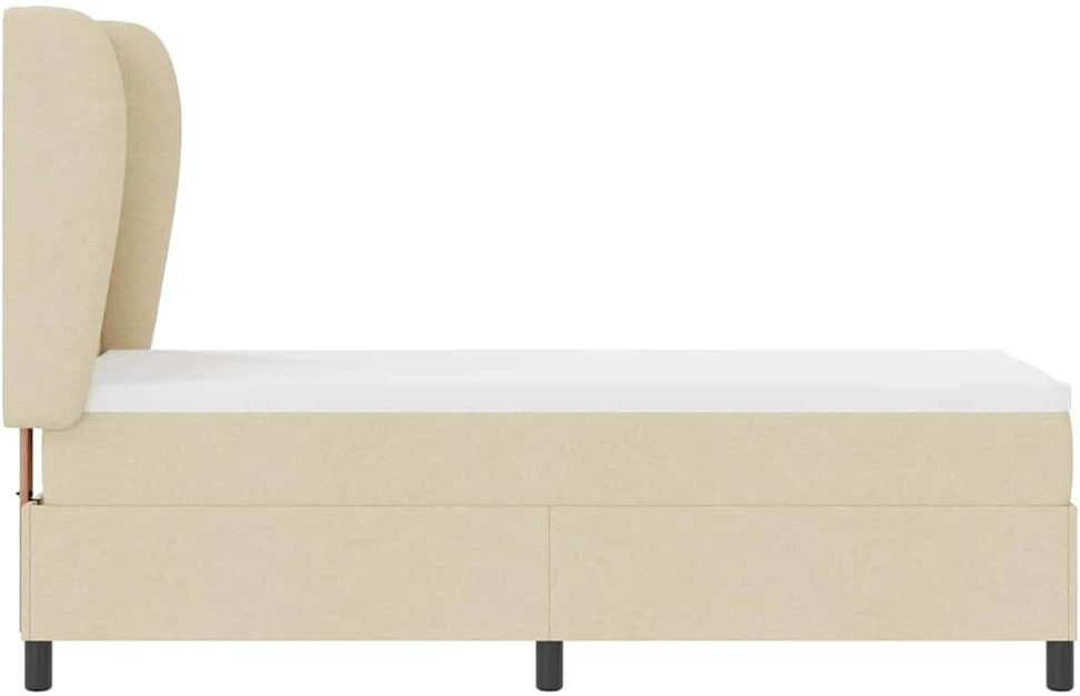 Kiemas lova su pagalve Kreminė 80 x 200 cm audinys