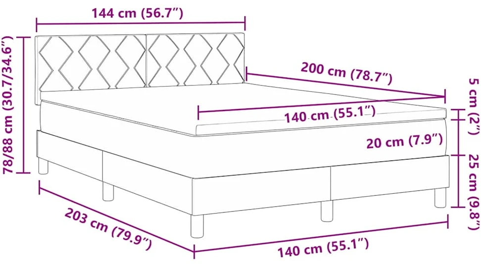 Kiemas lova su pagalve Mėlyna 140 x 200 cm audinys