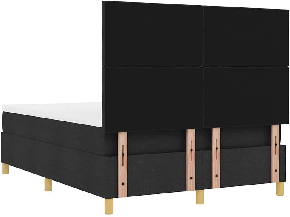Kiemas lova su pagalve su galvūgalio Juoda 200 x 140 cm audinys