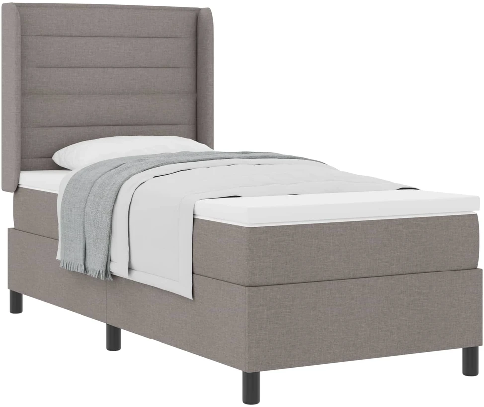 Kiemas lova su pagalve su galvūgalio Taupe 200 x 90 cm audinys