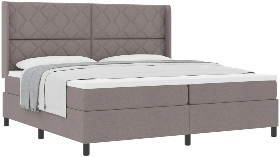 Kiemas lova su pagalve su galvūgalio Taupe 200 x 200 cm audinys