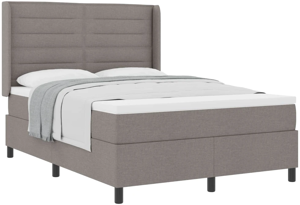 Kiemas lova su pagalve su galvūgalio Taupe 190 x 140 cm audinys