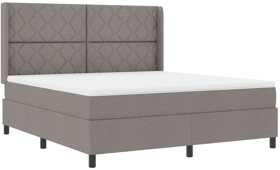 Kiemas lova su pagalve su galvūgalio Taupe 200 x 180 cm audinys