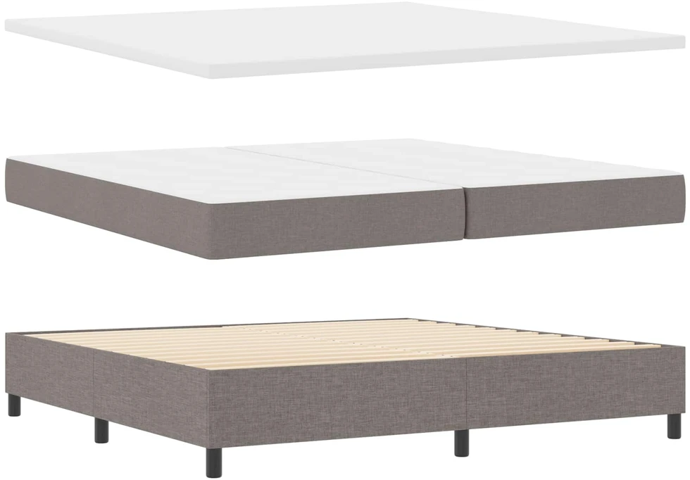 Kiemas lova su pagalve su galvūgalio Taupe 200 x 200 cm audinys