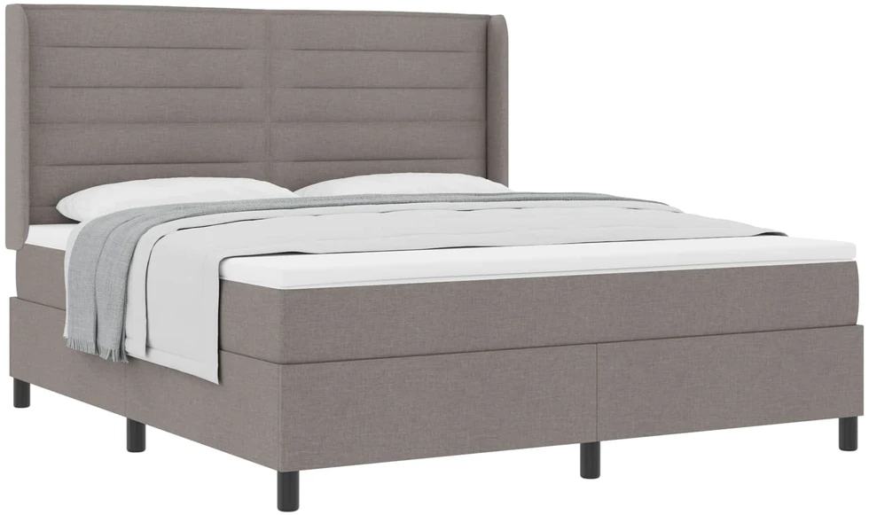 Kiemas lova su pagalve su galvūgalio Taupe 200 x 180 cm audinys