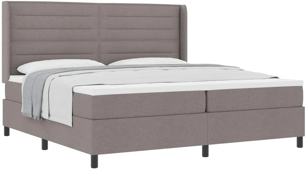 Kiemas lova su pagalve su galvūgalio Taupe 200 x 200 cm audinys