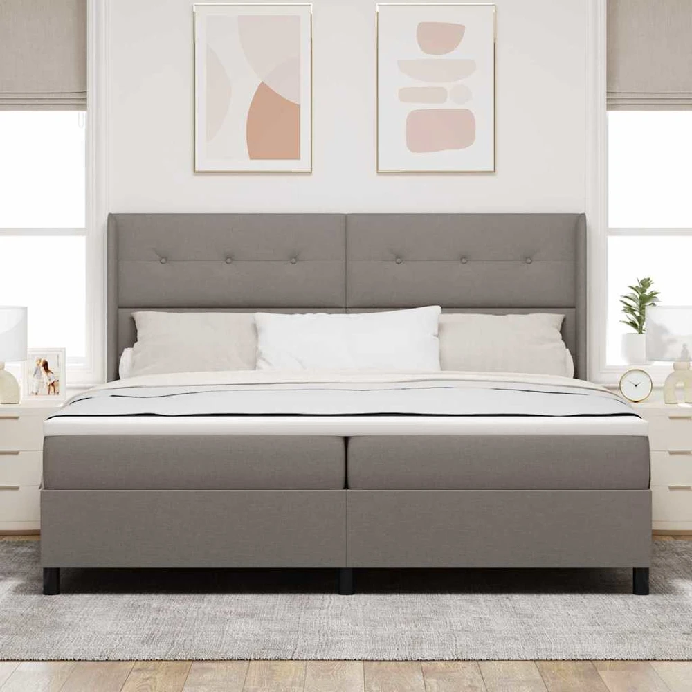 Kiemas lova su pagalve su galvūgalio Taupe 200 x 200 cm audinys