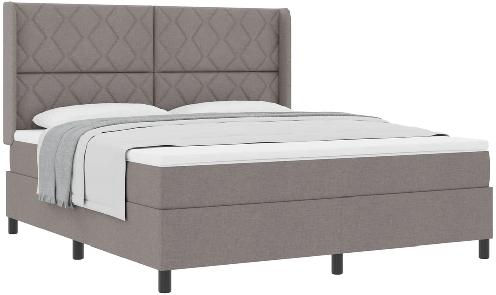 Kiemas lova su pagalve su galvūgalio Taupe 200 x 180 cm audinys