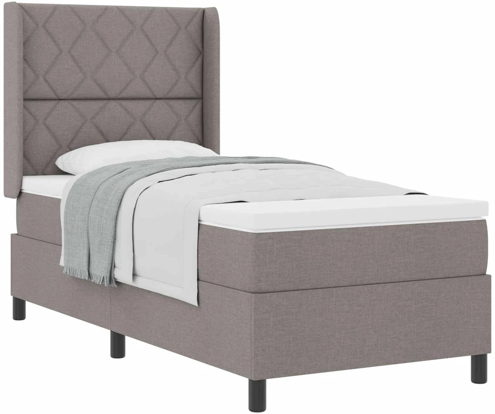 Kiemas lova su pagalve su galvūgalio Taupe 200 x 100 cm audinys