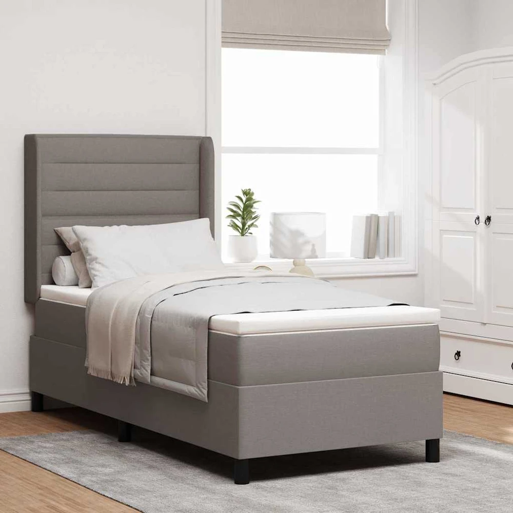 Kiemas lova su pagalve su galvūgalio Taupe 200 x 90 cm audinys