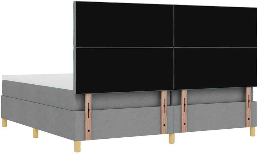 Kiemas lova su pagalve Šviesiai pilka 200 x 200 cm audinys