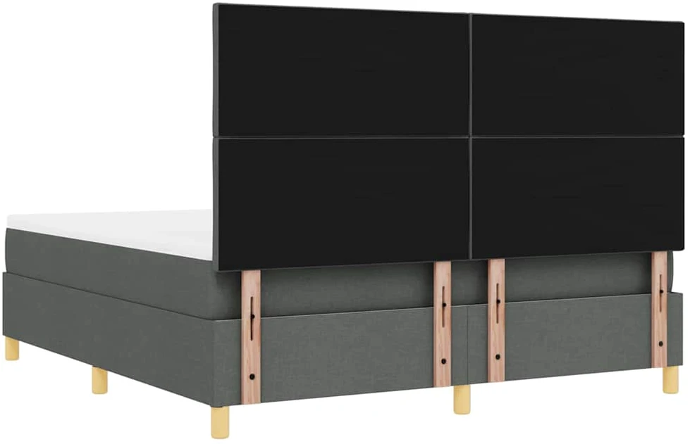 Kiemas lova su pagalve Tamsiai pilka 200 x 180 cm audinys