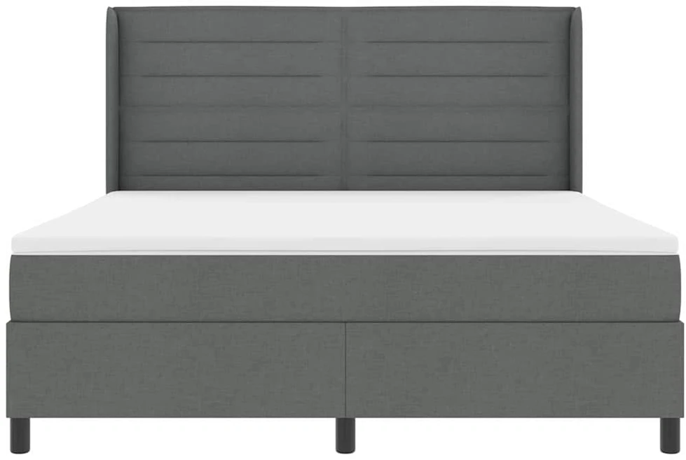 Kiemas lova su pagalve Tamsiai pilka 200 x 180 cm audinys
