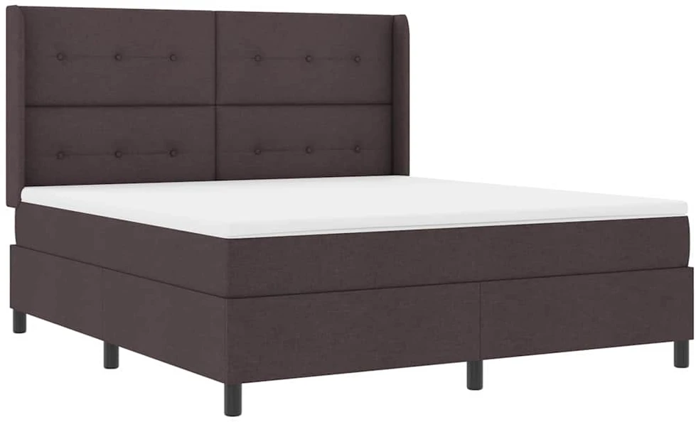 Kiemas lova su pagalve Tamsiai rudas 200 x 180 cm audinys