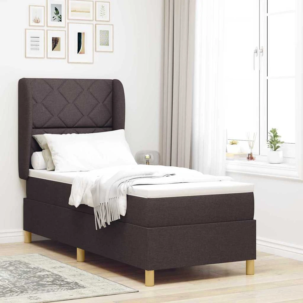 Kiemas lova su pagalve Tamsiai rudas 200 x 80 cm audinys