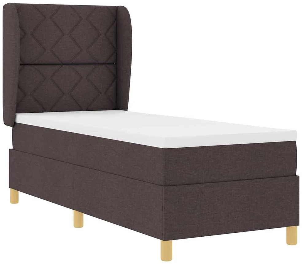 Kiemas lova su pagalve Tamsiai rudas 200 x 80 cm audinys