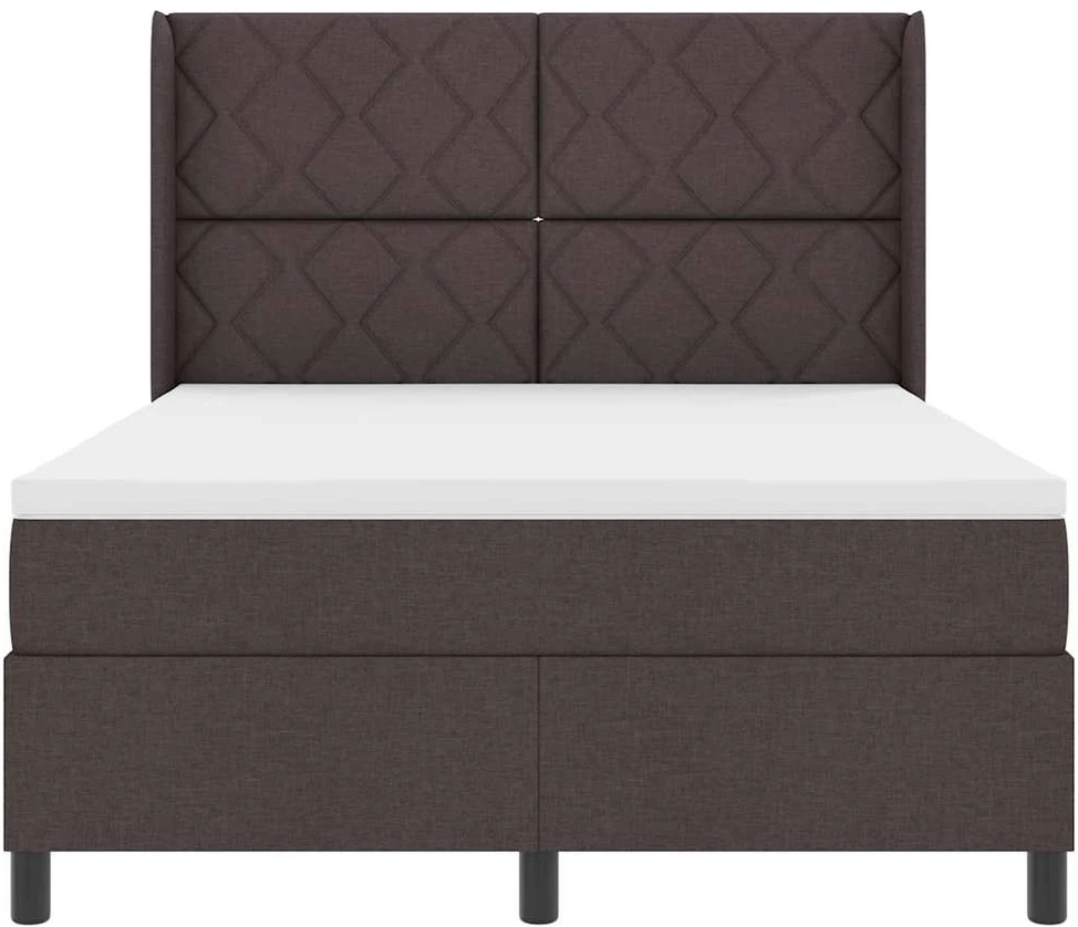 Kiemas lova su pagalve Tamsiai rudas 200 x 140 cm audinys