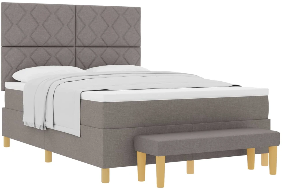 Kiemas lova su pagalve Tortora 200 x 140 cm audinys
