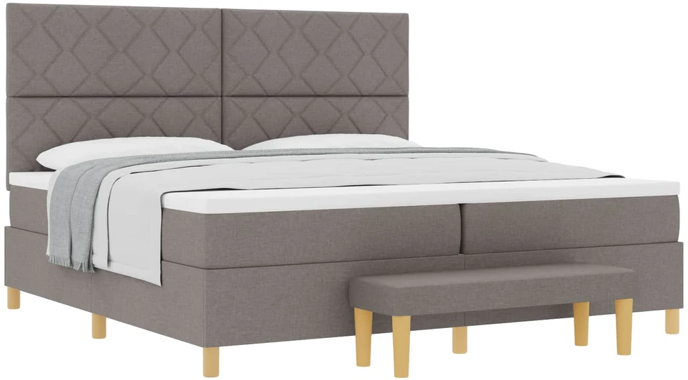 Kiemas lova su pagalve Tortora 200 x 200 cm audinys