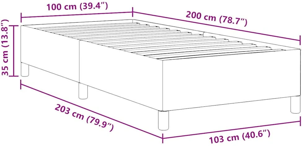 Kiemas lova Šviesiai pilka 100 x 200 cm Kordūrinis audinys