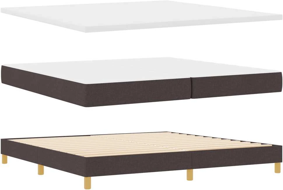 Kiemas lova su čiužiniu Tamsiai rudas 200 x 200 cm audinys