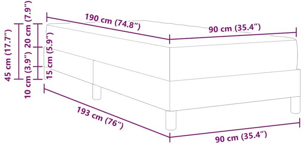 Kiemas lova Tortora 90 x 190 cm audinys