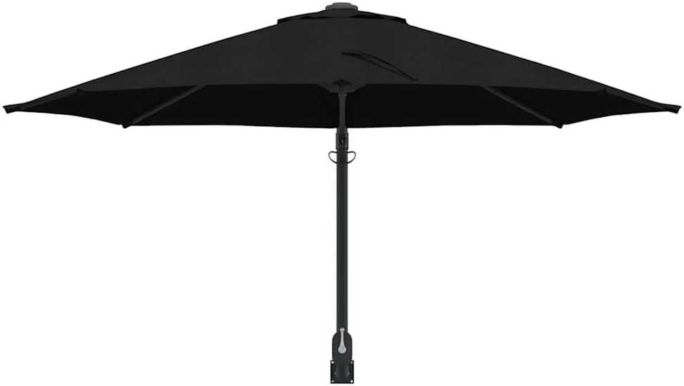 Sodo skėtis 248 x 248 x 148 cm Poliesteris ir plienas Juoda