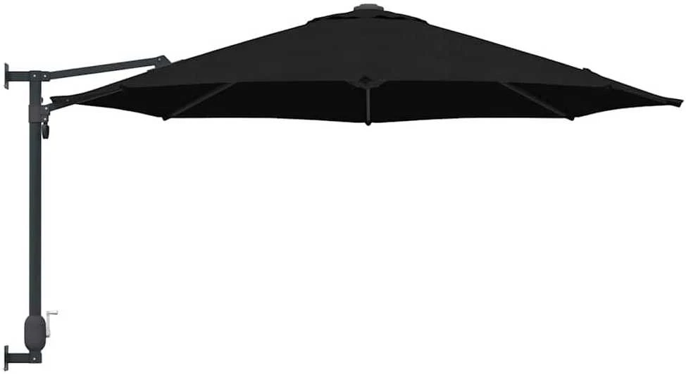 Sodo skėtis 248 x 248 x 148 cm Poliesteris ir plienas Juoda