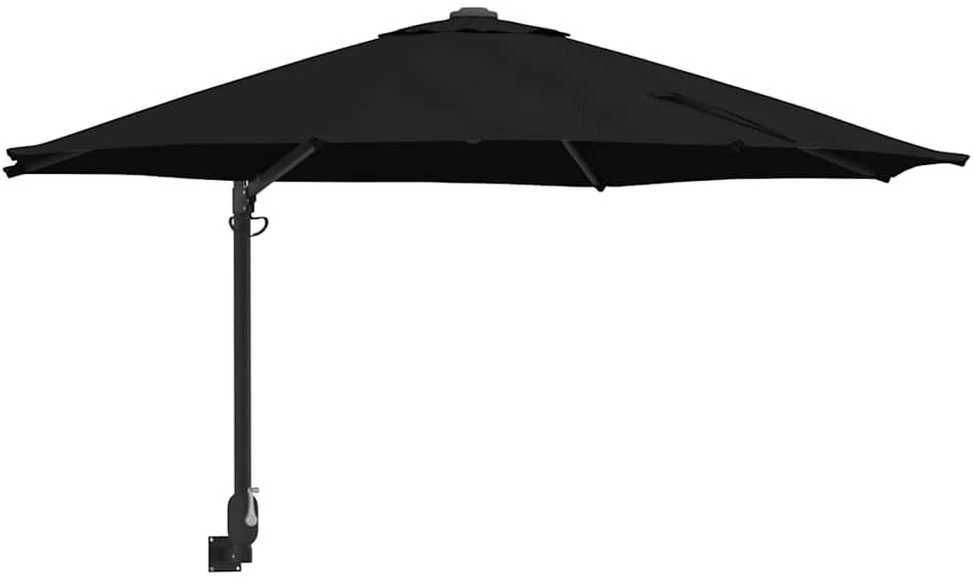 Sodo skėtis 248 x 248 x 148 cm Poliesteris ir plienas Juoda