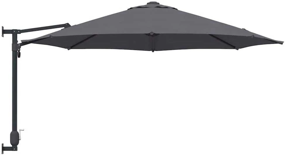 Sodo skėtis 248 x 248 x 148 cm Poliesteris ir plienas Antracito