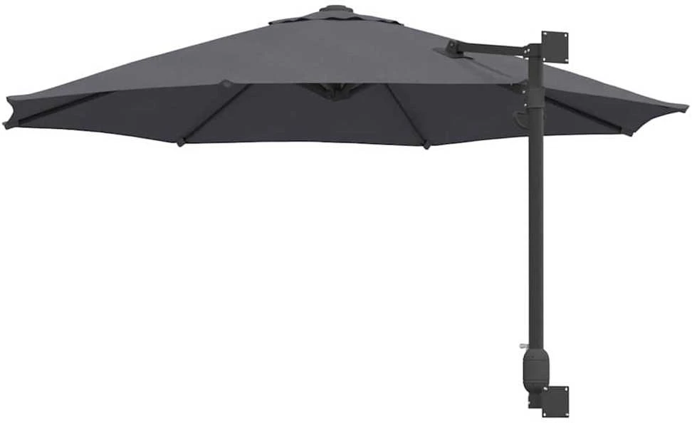 Sodo skėtis 248 x 248 x 148 cm Poliesteris ir plienas Antracito