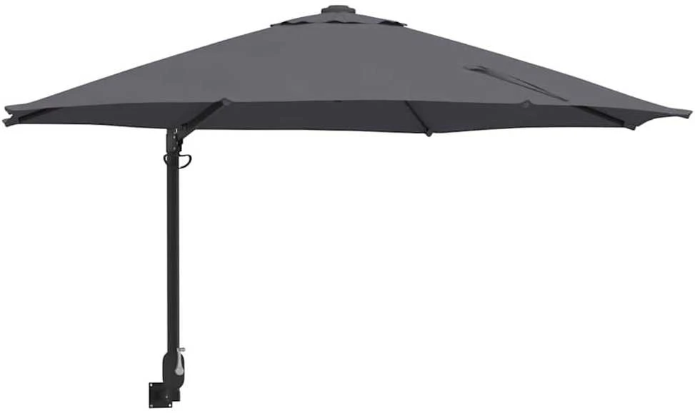 Sodo skėtis 248 x 248 x 148 cm Poliesteris ir plienas Antracito