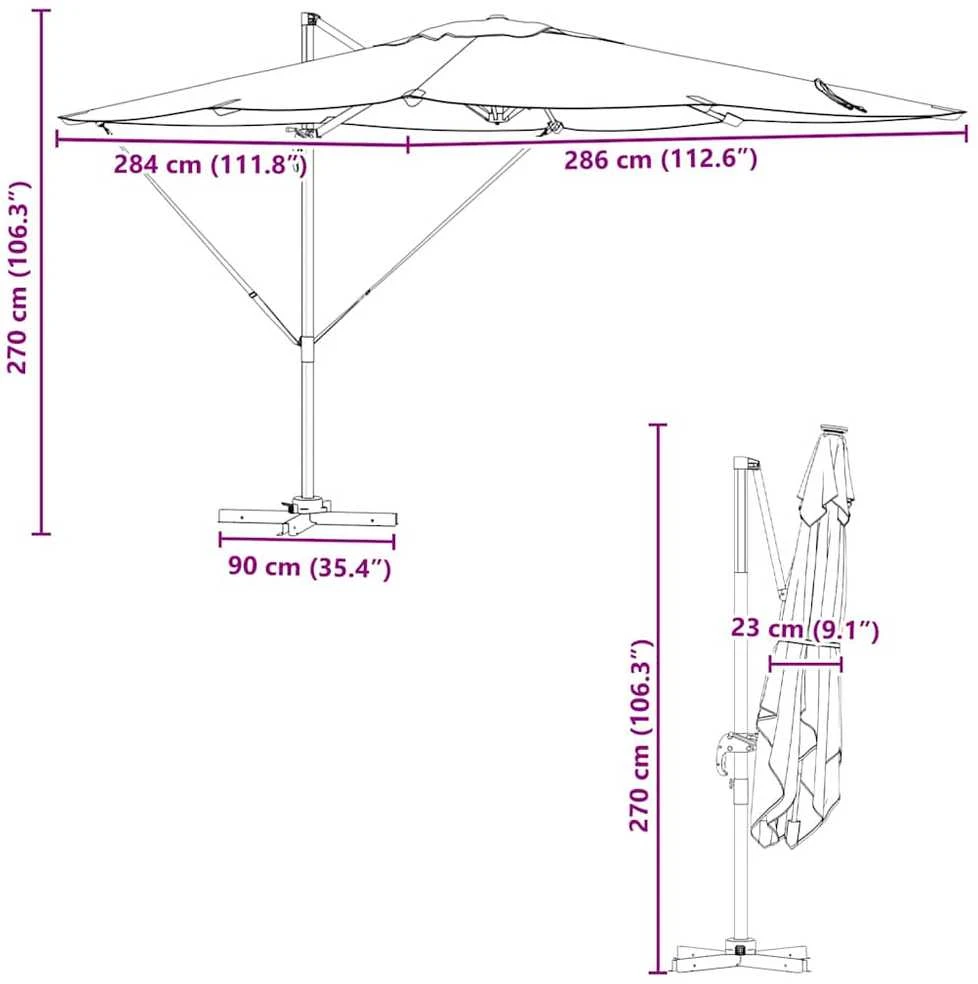 Roma Parasol Raudona 286 x 284 x 265 cm
