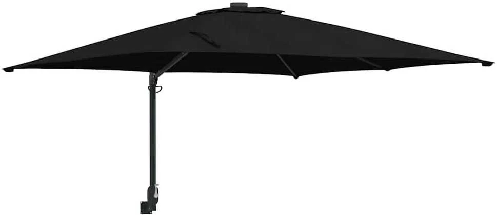 Sodo skėtis Juoda 248,5 x 247,5 x 160 cm Poliesteris ir plienas