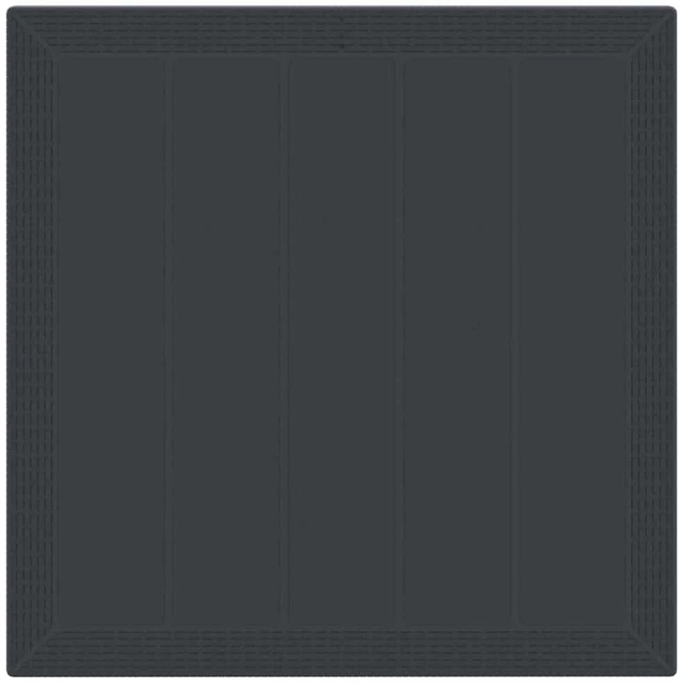 Sodo stalas Antracitas 100 x 100 x 73 cm poliratanas