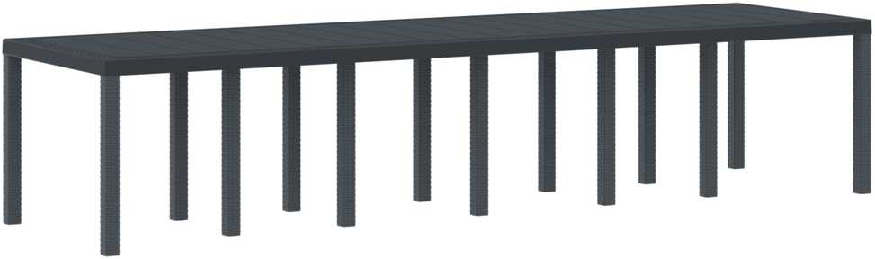 Sodo stalas Antracitas 350 x 100 x 74 cm poliratanas