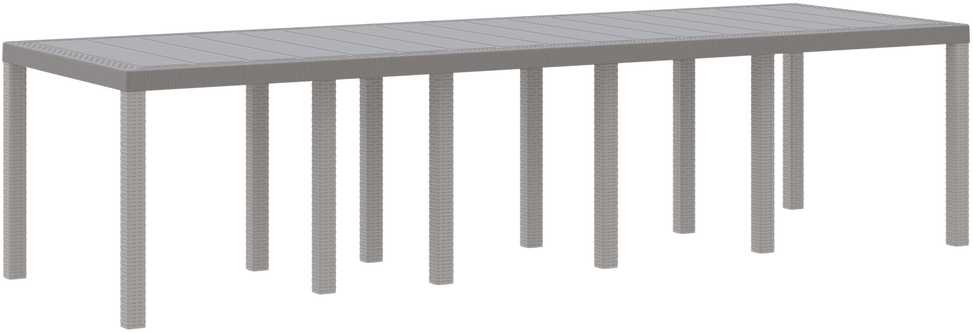 Sodo stalas Šviesiai pilka 300 x 100 x 73 cm poliratanas