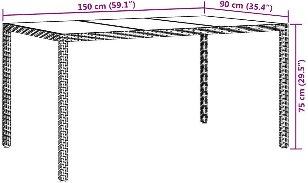 Sodo stalas Balta 150 x 90 x 75 cm poliratanas