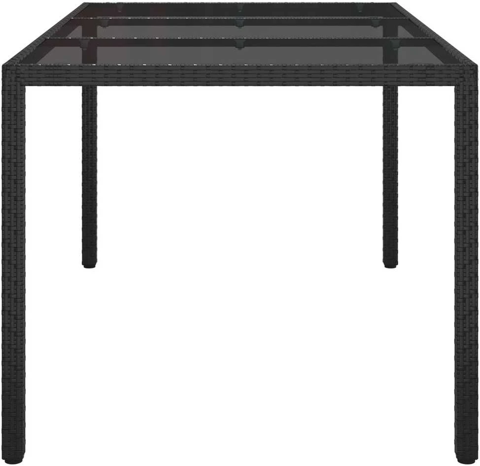 Sodo stalas Juoda 150 x 90 x 75 cm poliratanas