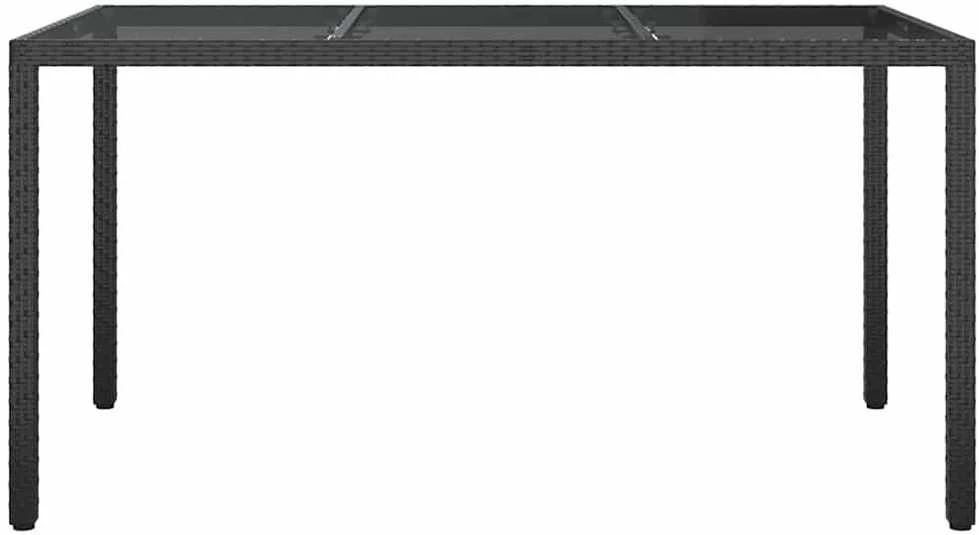 Sodo stalas Juoda 150 x 90 x 75 cm poliratanas