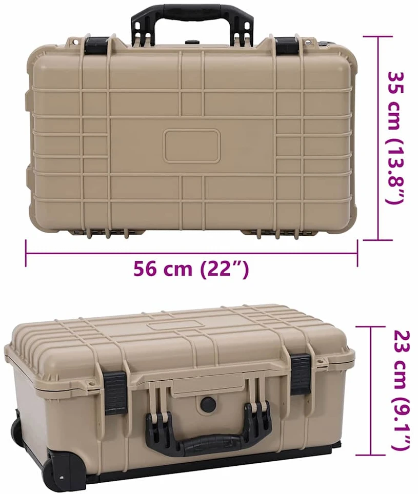 Kieta bagažo dėžė Smėlio 56 x 35 x 23 cm Polipropilenas ir ABS