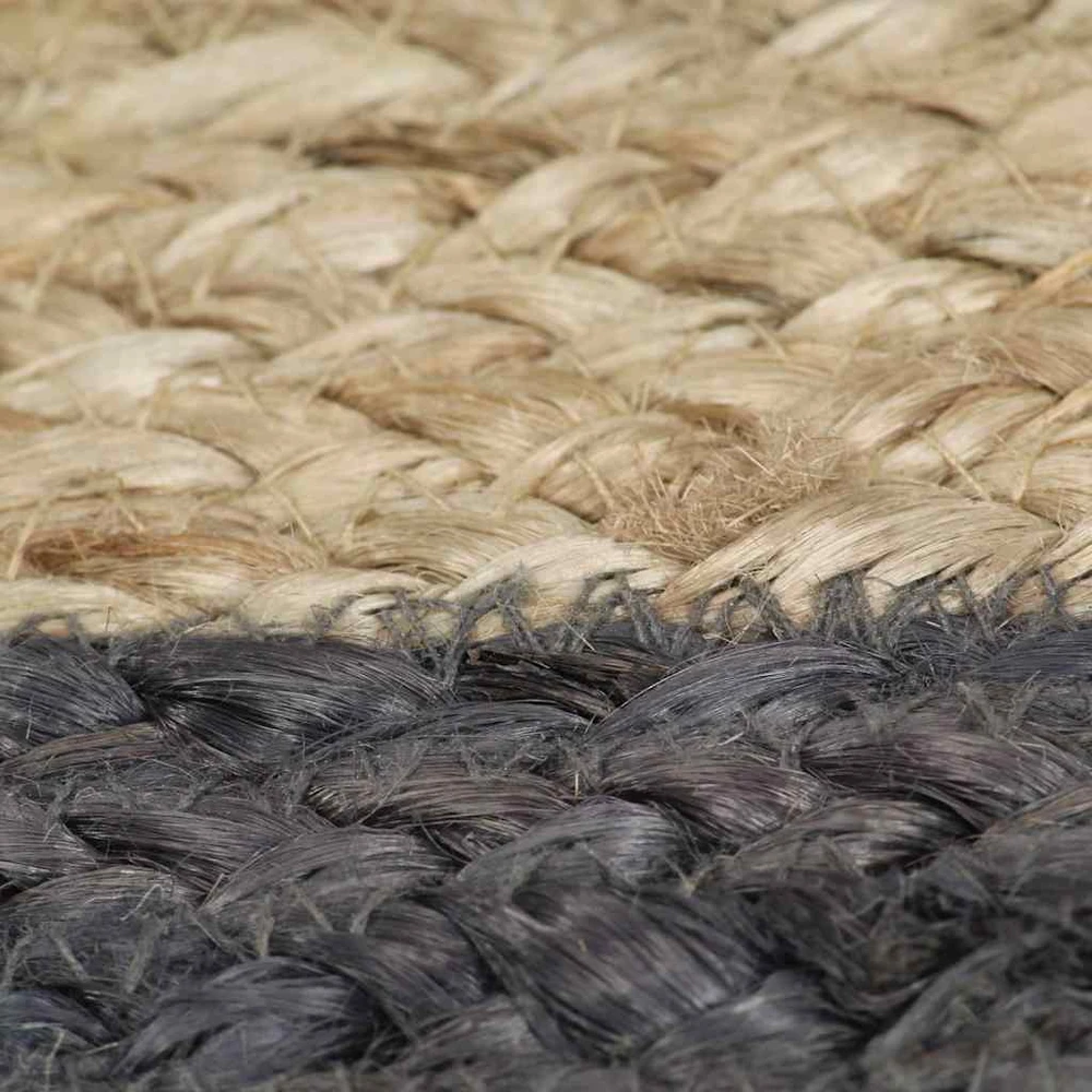 Kilimas, 150cm, džiutas, rankų darbo, su tamsiai pilku kraštu