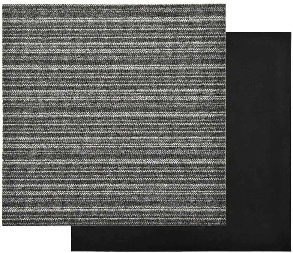 Kilimas 20 vnt. Juostuota antracito spalvos 50 x 50 cm