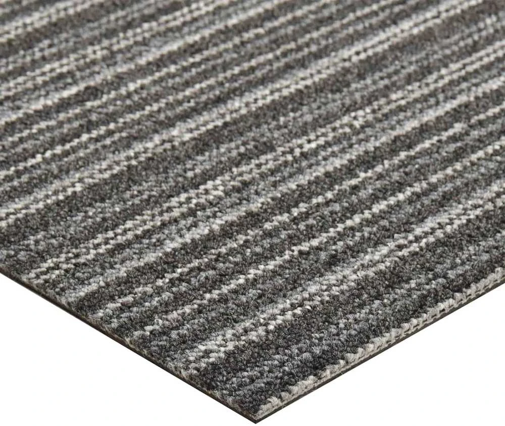 Kilimas 20 vnt. Juostuota antracito spalvos 50 x 50 cm