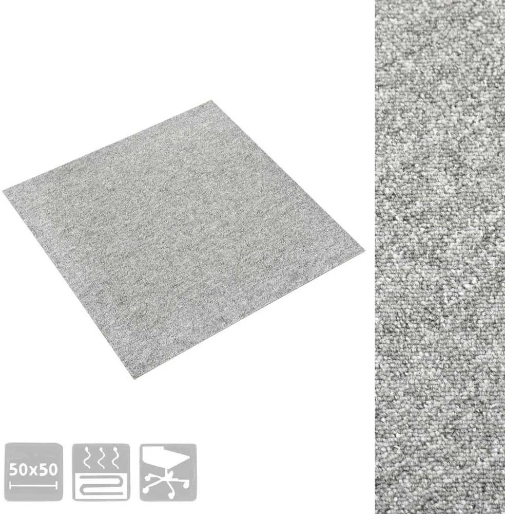 Kilimas 20 vnt. Šviesiai pilka 50 x 50 cm 100% polipropileno