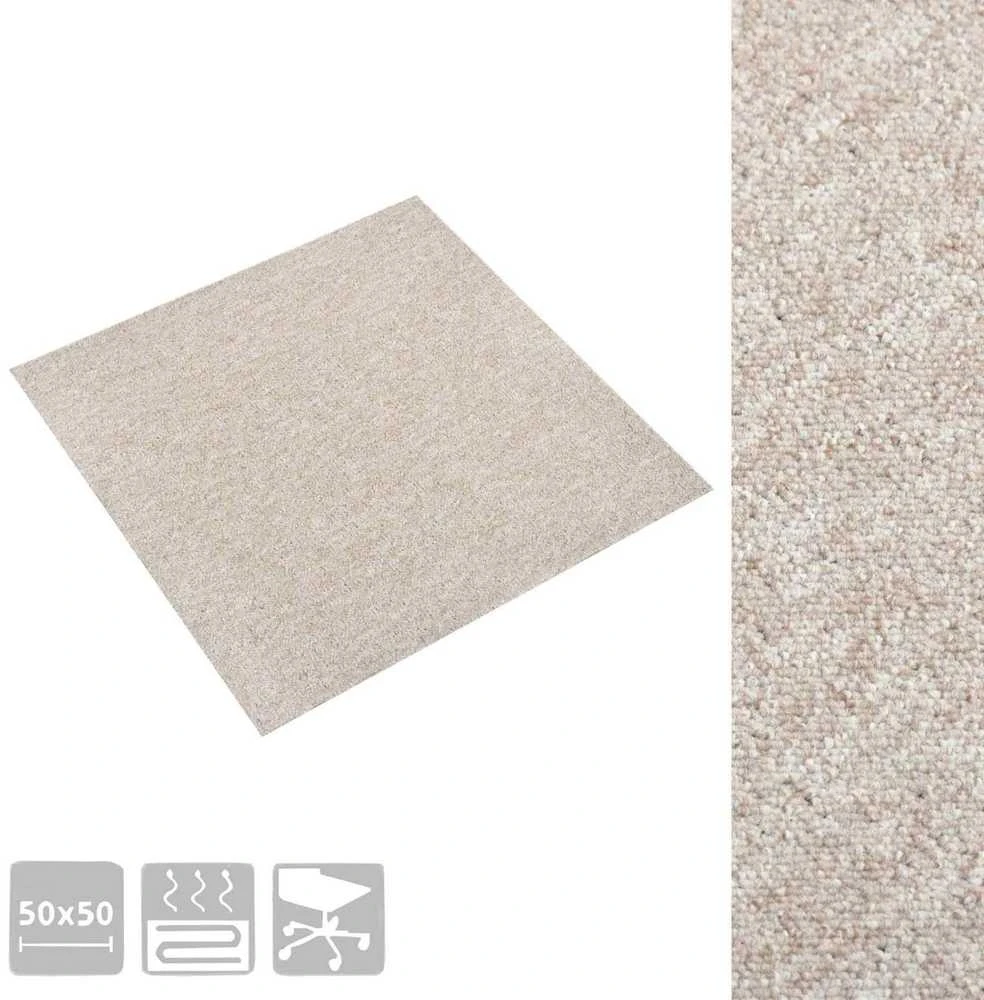 Kilimas 20 vnt. Šviesiai smėlinė 50 x 50 cm 100% polipropileno